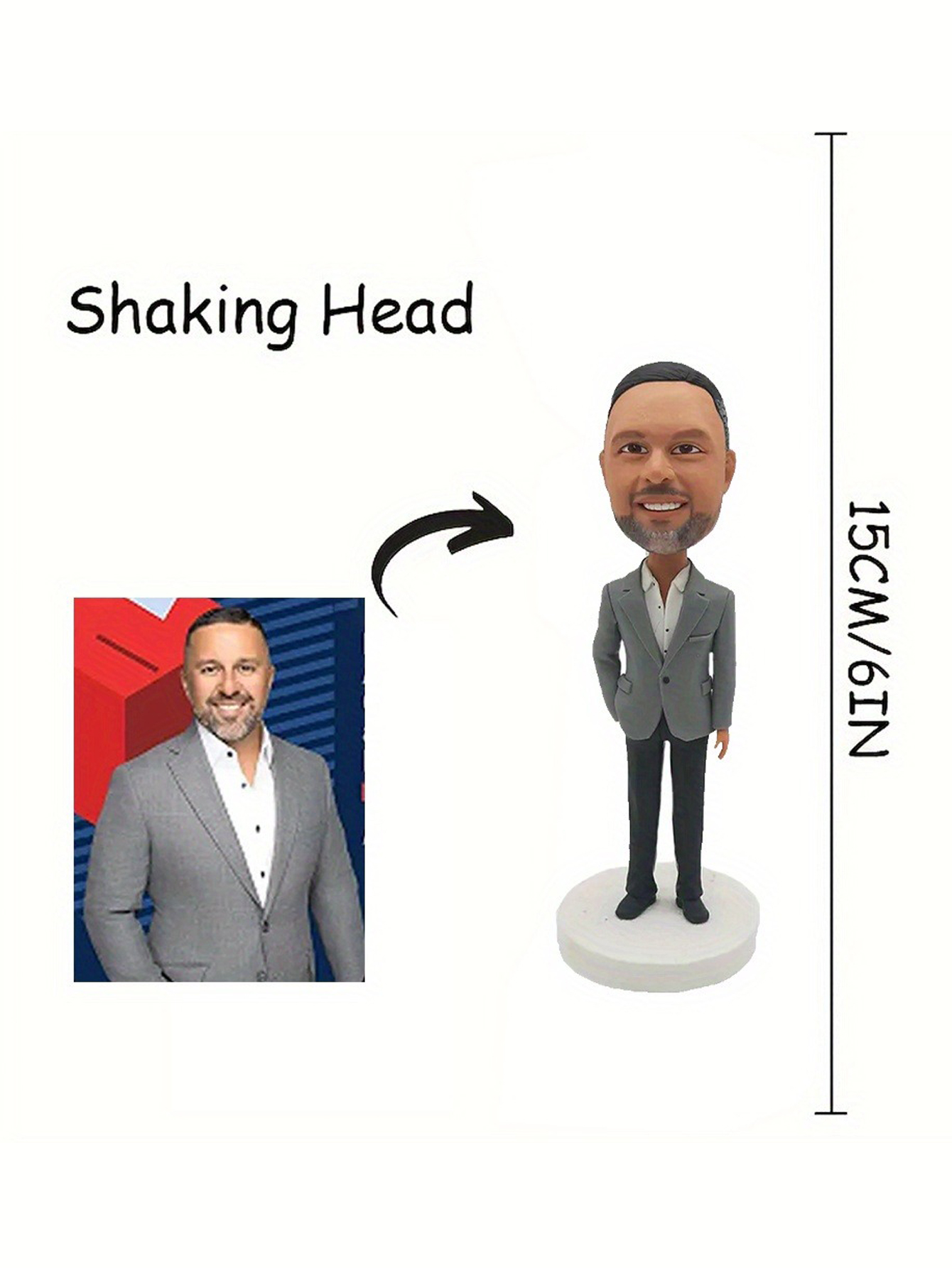 Custom Single-Person Cartoon Bobblehead Doll, Personalized Clay Figurine